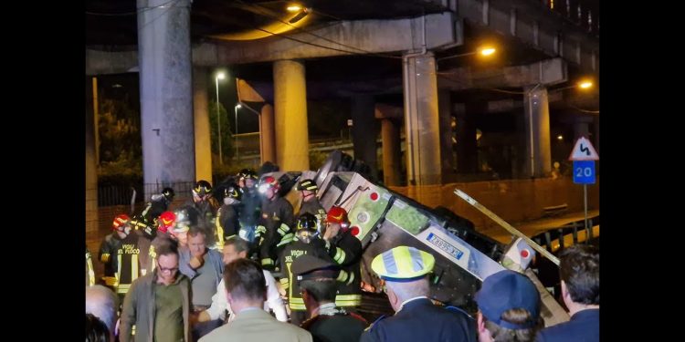 Incidente autobus a Mestre, screen da Youtube