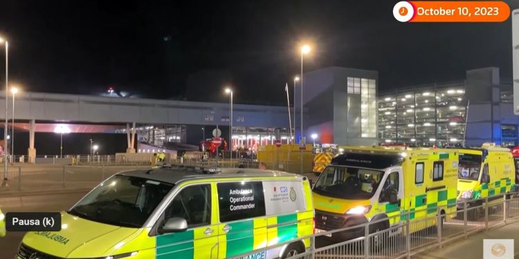 Incendio aeroporto Luton Londra, screen da Youtube