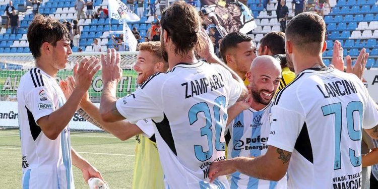 Un'esultanza della Virtus Entella