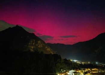 Aurora boreale Italia (screen da TgLa7)