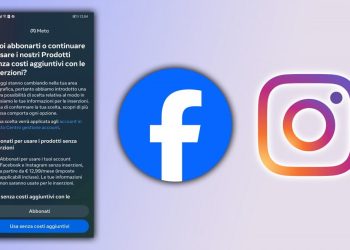 Instagram e Facebook a pagamento, la schermata