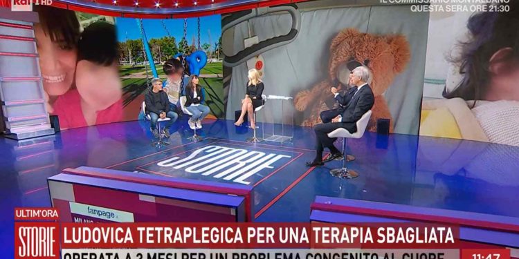 Il caso della bimba tetraplegica dopo operazione a Storie Italiane