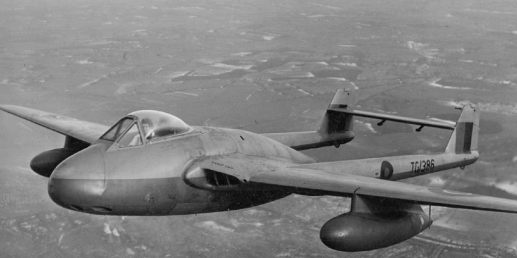 Un esemplare di De Havilland Vampire DH.100 (foto dal web)