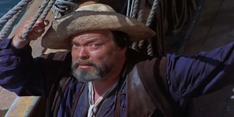 Orson Welles in una scena del film su Rete 4 (Foto Web)