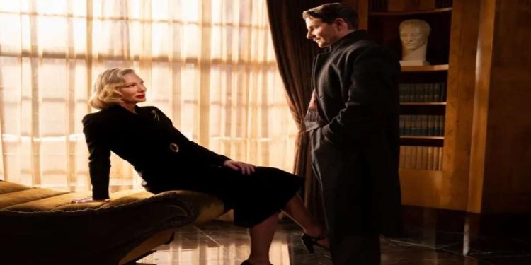 Cate Blanchett e Bradley Cooper in una scena del film su Rai 3 (Foto Web)