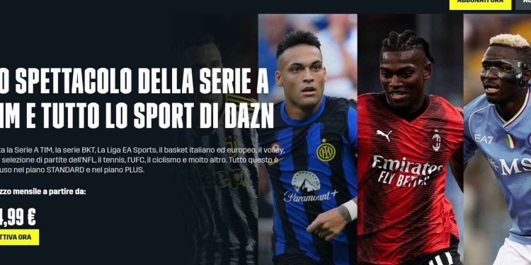 Dazn, prezzi abbonamenti 2024