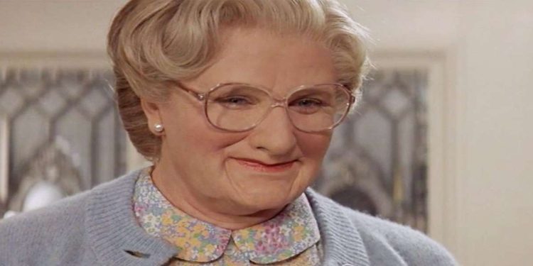 Robin Williams nei panni di Mrs. Doubtfire (Foto Web)