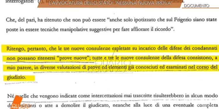 Il documento anticipato in esclusiva da Quarto Grado