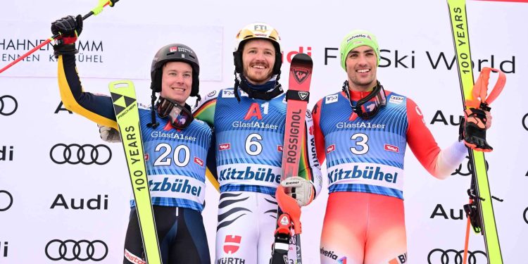 slalom podio Kitzbuhel