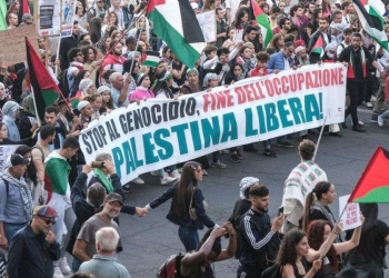 Corteo pro-Palestina all'università Federico II di Napoli (Twitter)