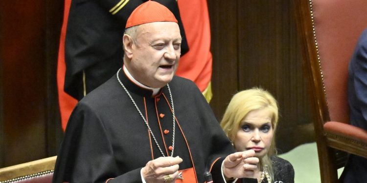 Il cardinale Gianfranco Ravasi ai funerali di Stato laici del Presidente emerito Giorgio Napolitano (Foto: Ansa, 2023)