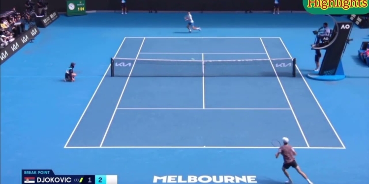 Sinner vs Djokovic all'Australian Open, screen da Youtube