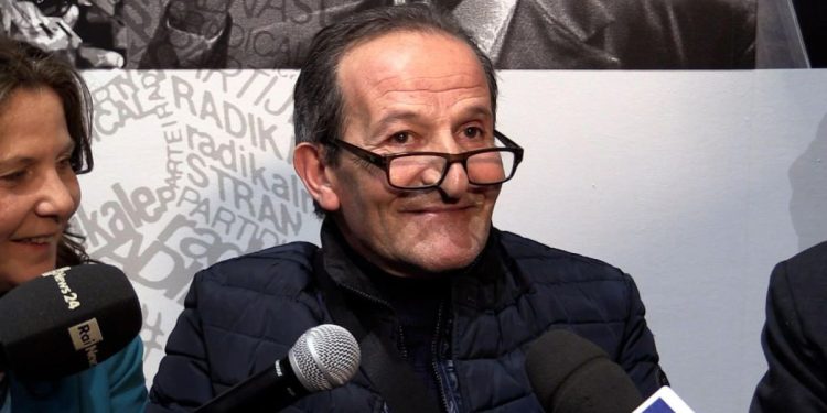 Un momento della conferenza stampa di Beniamino Zuncheddu (ANSA/ALANEWS, 2024)