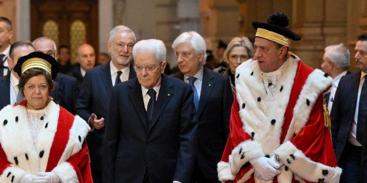 Sergio Mattarella, presidente della Repubblica, in Corte di Cassazione per la recente inaugurazione dell'anno giudiziario (Ansa)