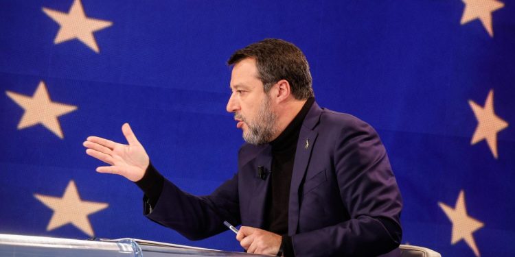 Matteo Salvini, vicepremier a Porta a Porta (Ansa, Giuseppe Lami, 2024)