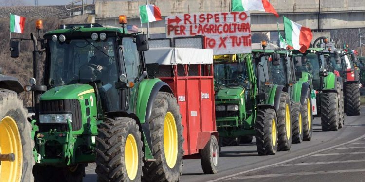 La protesta degli agricoltori (Ansa)