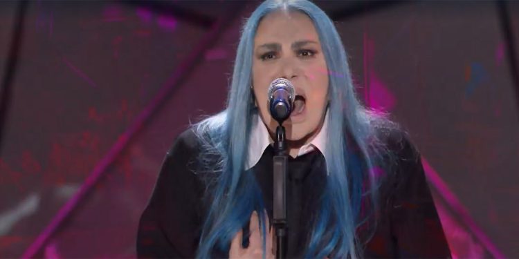 Loredana Bertè a Sanremo 2024 screenshot tv