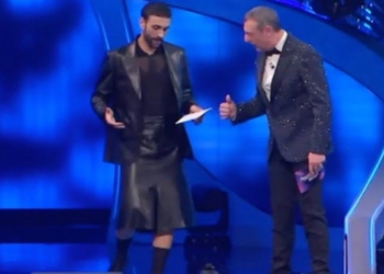 Marco Mengoni in gonna al Festival di Sanremo 2024