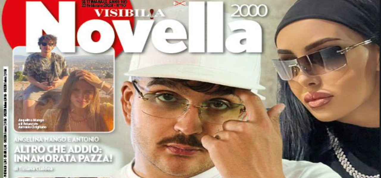 Geolier e la fidanzata Valeria (cover Novella 2000)