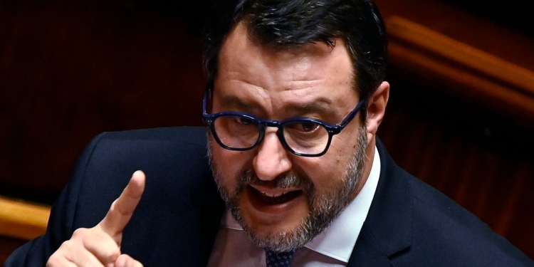 Matteo Salvini, vicepremier al question time del Senato (Ansa 2024, Riccardo Antimiani)