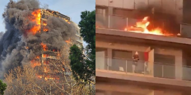 Valencia: l'incendio nel palazzo