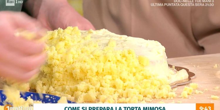 La torta mimosa a Uno Mattina