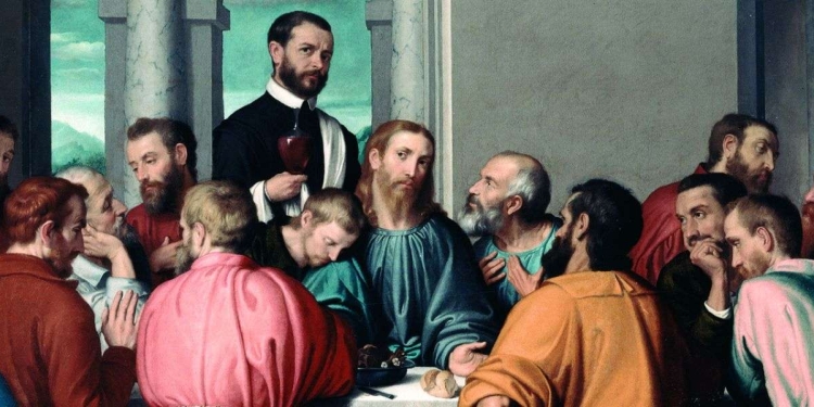 Giovanni Battista Moroni, Ultima Cena (1569, particolare)