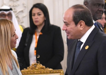 Giorgia Meloni con il presidente dell'Egitto Al Sisi (Ansa)