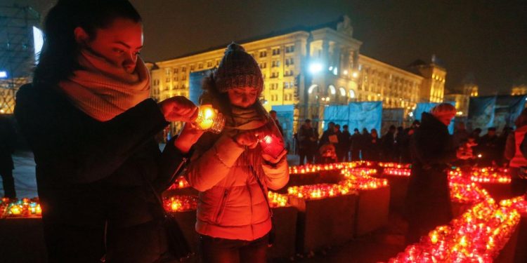 Ucraina, Kiev, 2017: terza commemorazione del Maidan (Ansa)