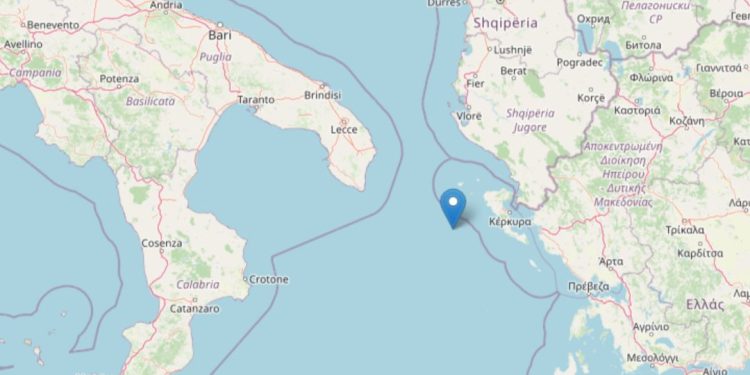 Scossa di terremoto nel Mar Ionio, INGV