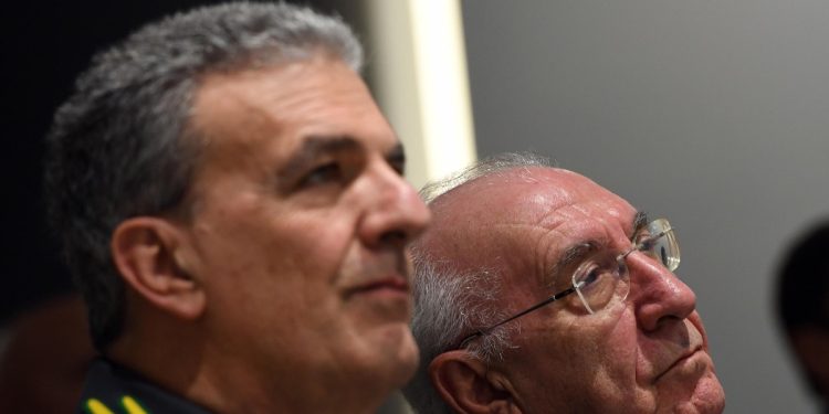 Il Generale Comandante della Guardia di Finanza Andrea De Gennaro e il Garante per la protezione dei dati personali Pasquale Stanzione (Foto 2024 ANSA/FABIO CIMAGLIA)