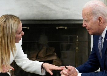 Giorgia Meloni con Joe Biden alla Casa Bianca il 27 luglio 2023 (Ansa)