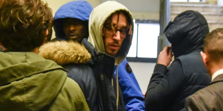 Il rapper Baby Gang in tribunale per il processo, Milano 15 Novembre 2023 ANSA/MATTEO CORNER