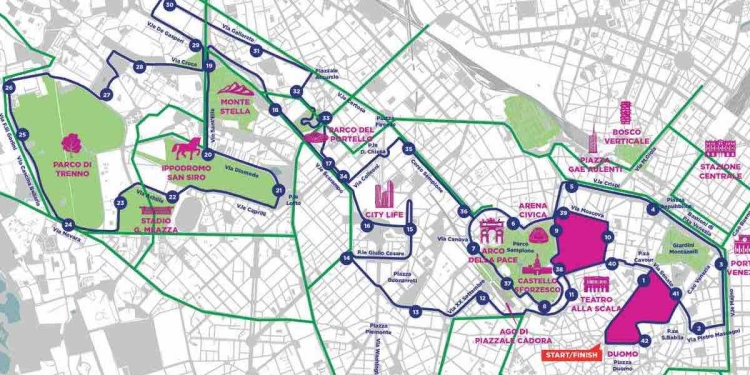 Mappa traffico Milano Marathon 2024