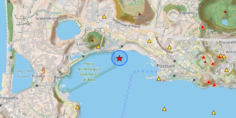 Terremoto ai Campi Flegrei (screen Osservatorio Vesuviano Ingv)