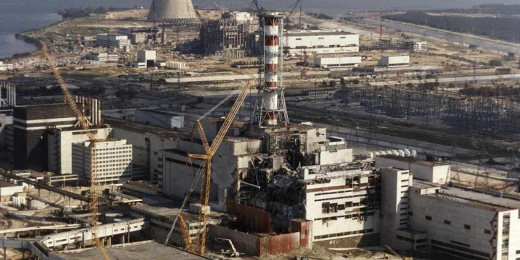 Il sito di Cernobyl come appariva il 1° ottobre 1986, anno del disastro (Ansa)