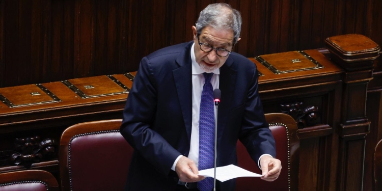 Il ministro per la Protezione civile e le politiche del mare dell'Italia, Nello Musumeci (Foto 2024 ANSA/FABIO FRUSTACI)