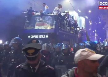 il bus dell'Inter per la festa dello scudetto