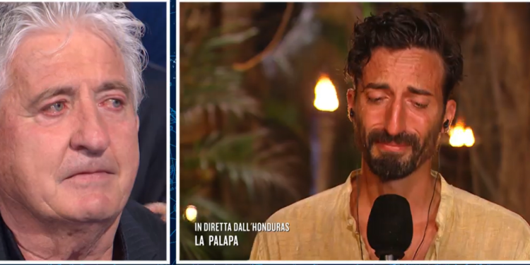 Luciano, papà Samuel Peron Isola 2024 (screen da TV)