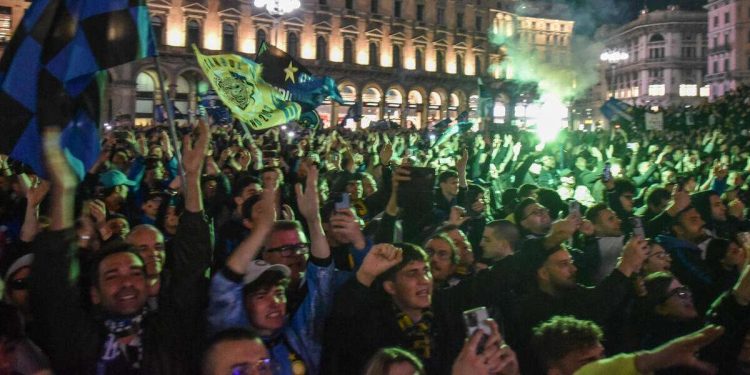 La festa scudetto dell'Inter (Foto ANSA)