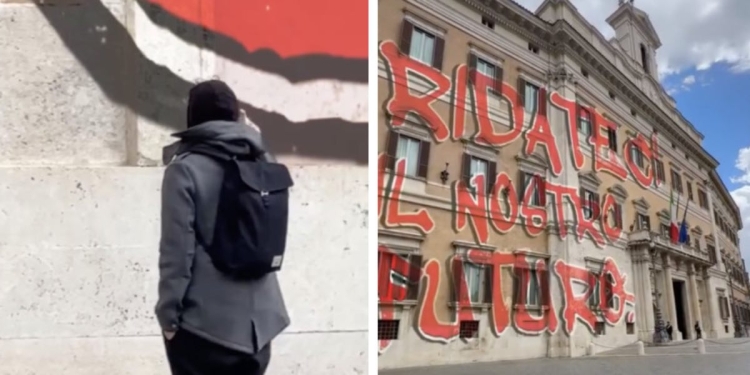 "Ridateci il nostro futuro", murales virtuale a Montecitorio