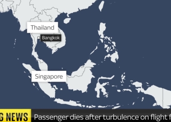 Violenta turbolenza sul volo Londra-Singapore (screen da Sky News)