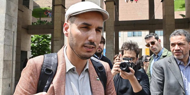 Brahim Baya arrivato al Politecnico di Torino (Foto 2024 ANSA/ALESSANDRO DI MARCO)