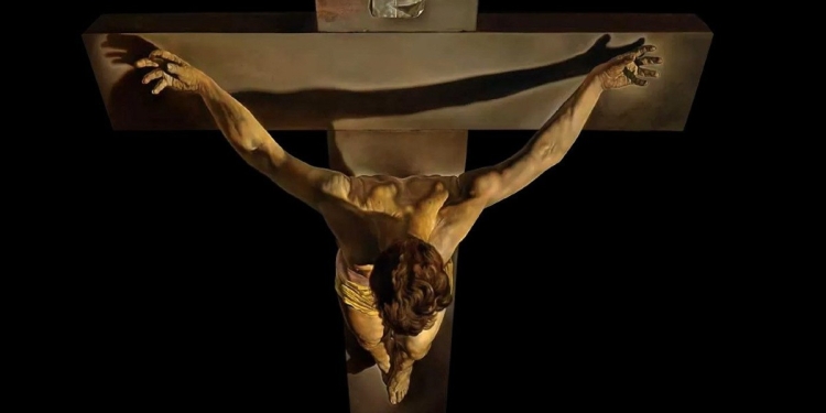 Salvador Dalí, Cristo di San Juan de la Cruz (1951, particolare)