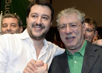 Matteo Salvini con Umberto Bossi