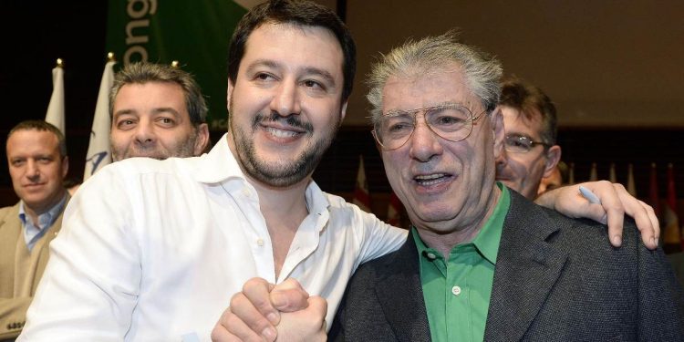 Matteo Salvini con Umberto Bossi