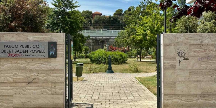 Il parco Baden Powell di Pescara dove è stato ucciso Christopher Thomas Luciani (Foto 2024 ANSA/LORENZO DOLCE)