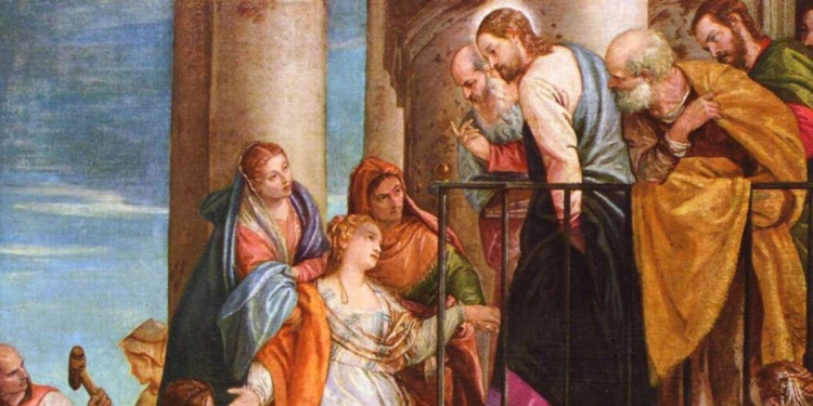 "Guarigione dell'emorroissa" di Paolo Veronese (particolare)