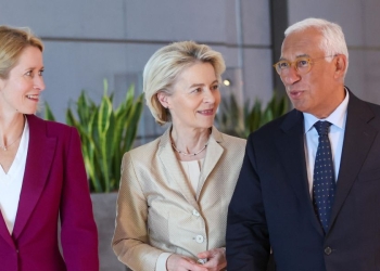 da sin.: Kaja Kallas, Ursula von der Leyen, Antonio Costa (Ansa)