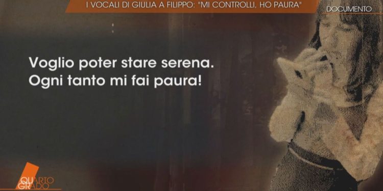 I vocali di Giulia Cecchettin a Filippo Turetta (screen da Quarto Grado)